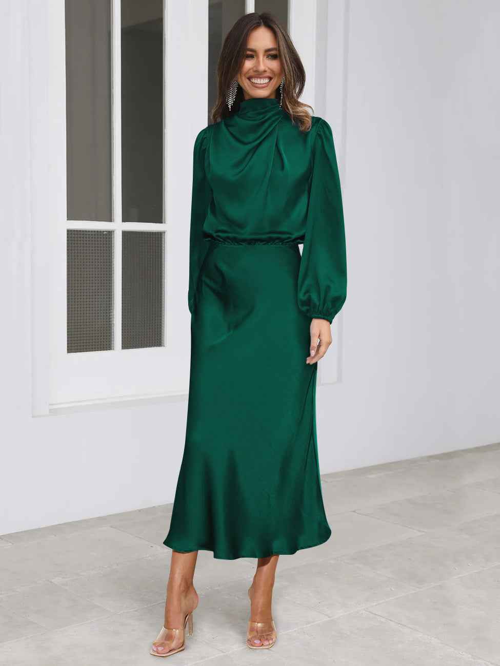 Zinnia® | Robe Halter en Satin Prestige