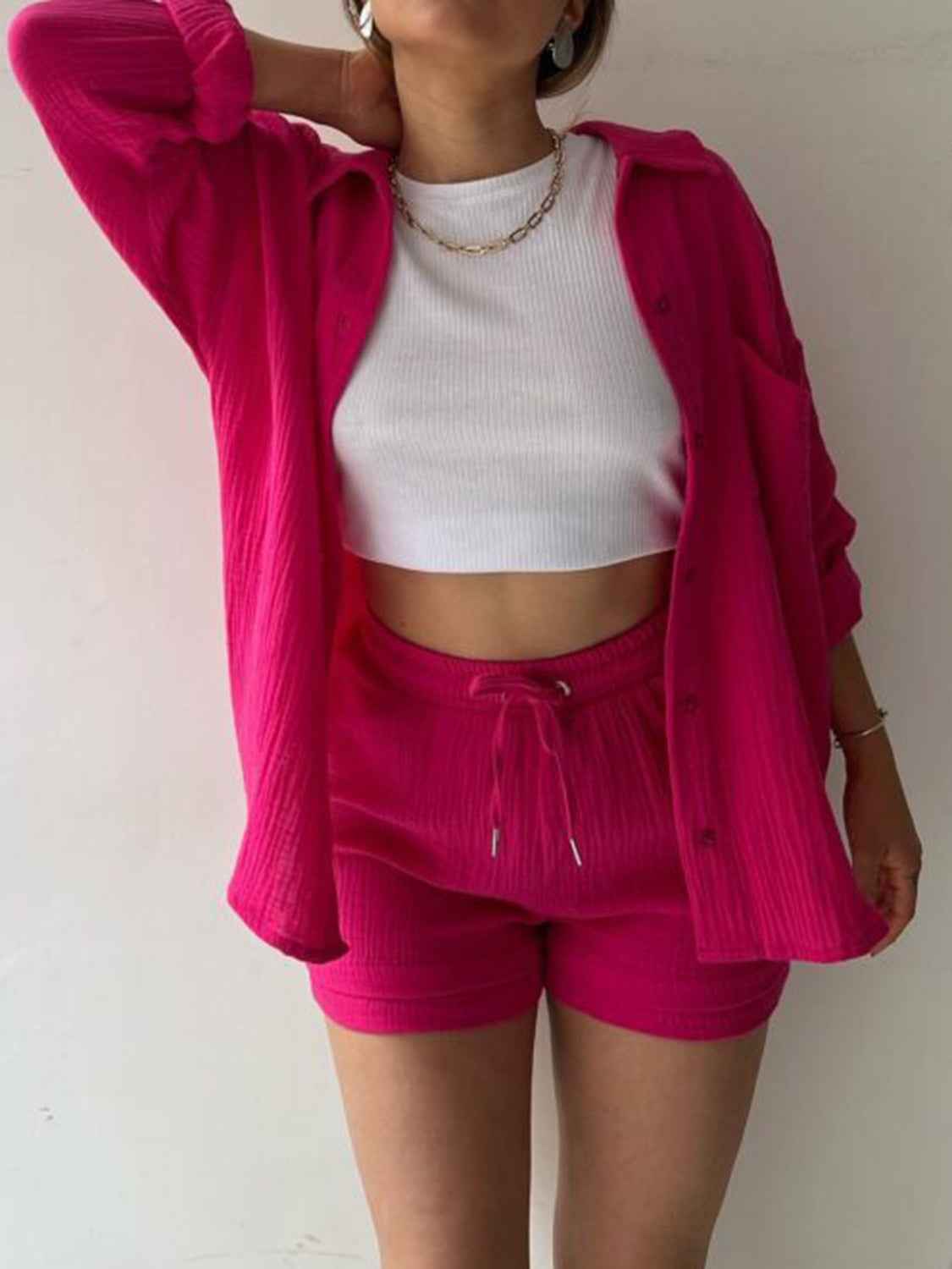 Rosavina® | Set Chic en Coton Gaufré Printemps-Été