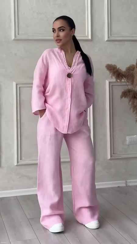 Aurélie® | Ensemble Décontracté en Coton et Lin avec Bouton Élégant