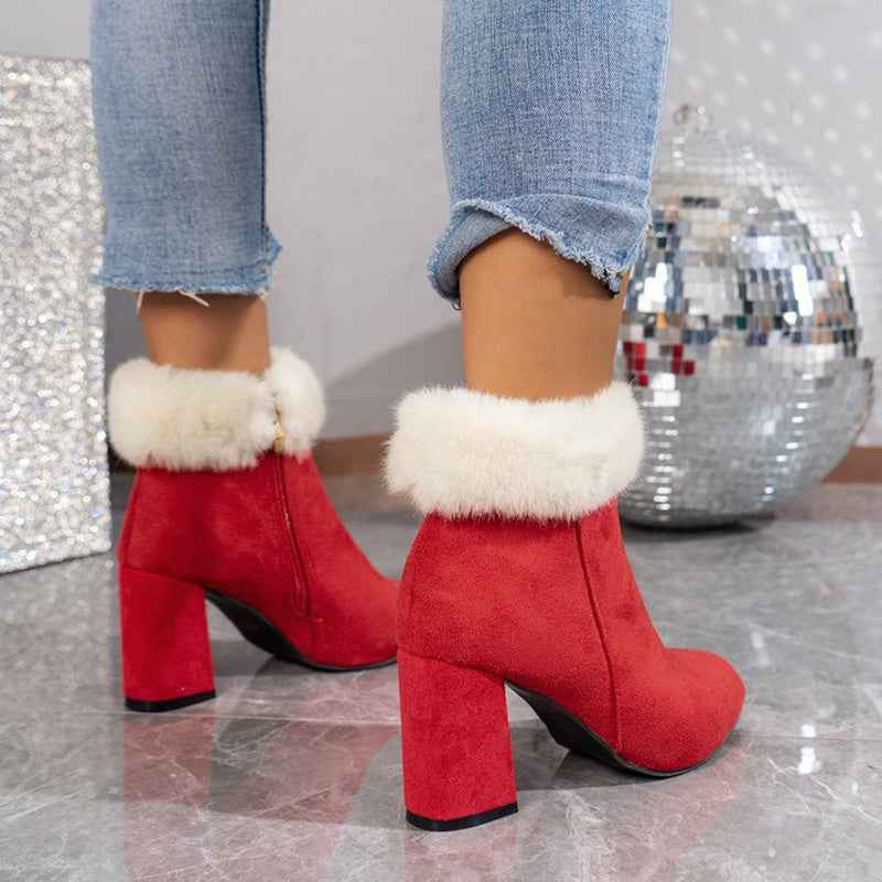 Liora® | Bottines à Carreaux en Suédine