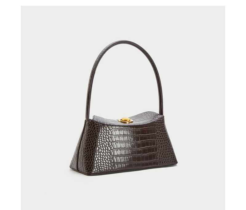 Nouveau sac à bandoulière français en simili-alligator pour femme