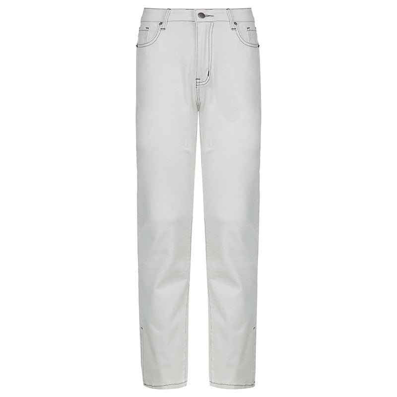 Street High Waist Slimming Denim Trousers Women
