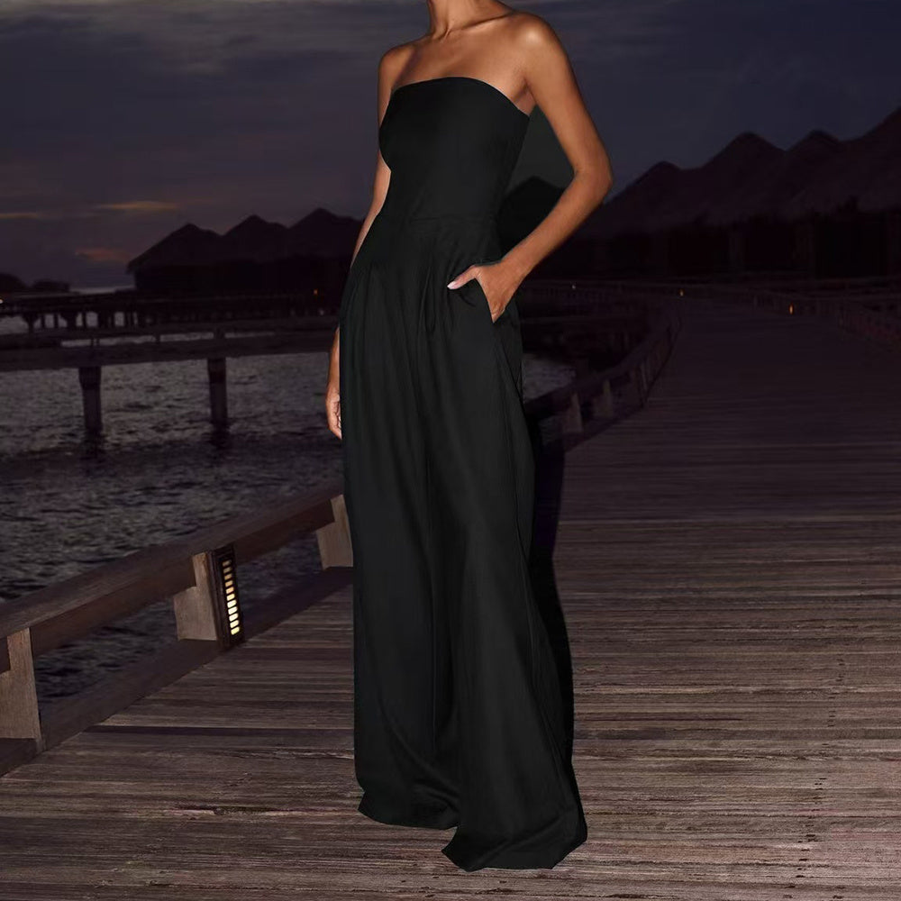 Celvarya® | Combinaison Bustier Évasée Élégance Nocturne