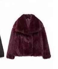 Veste chaude femme en peluche, col à revers, style décontracté, manches longues