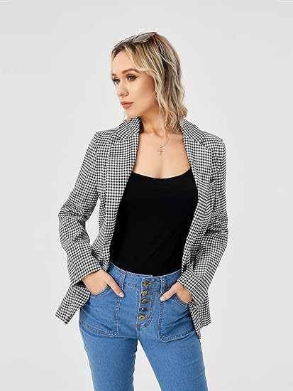 Womens Casual Blazer Jacket Long Sleeve Work 0ffice Blazer Lapel Jacket