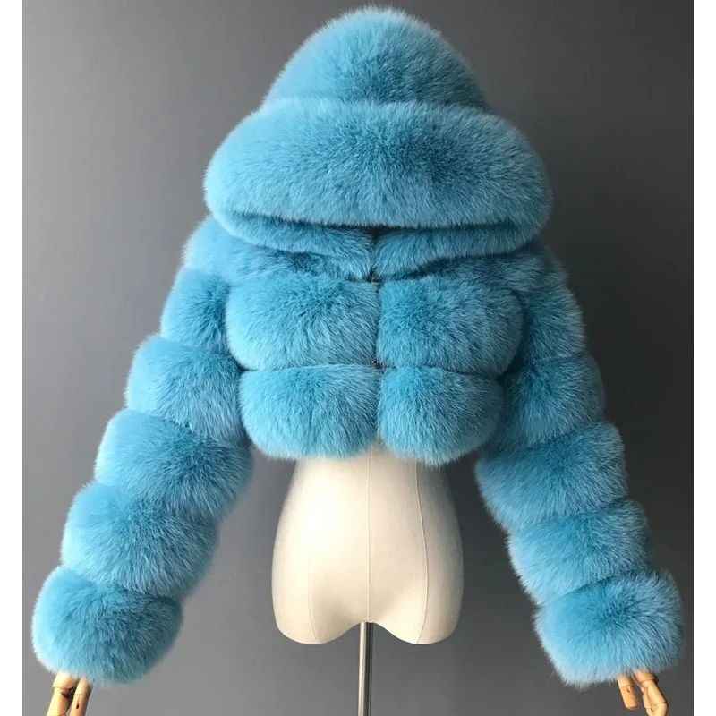 Angeline® | Manteau Court à Capuche en Fausse Fourrure