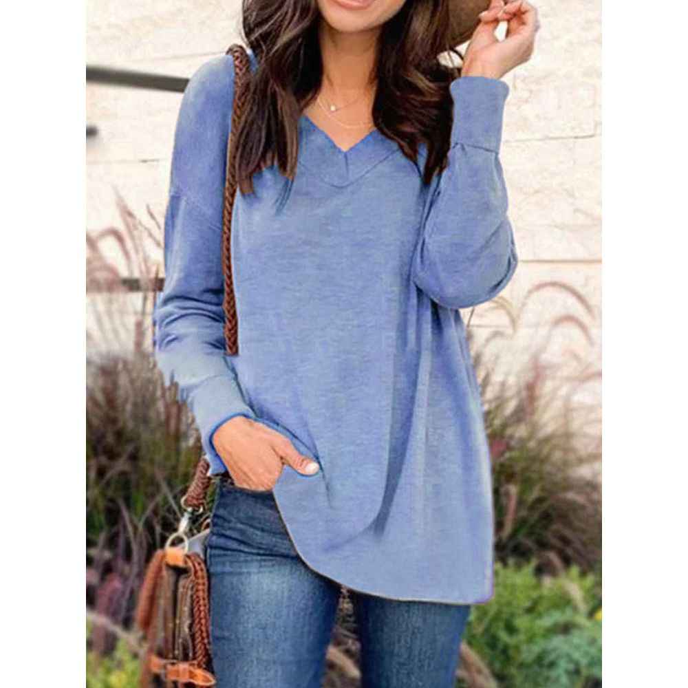 V-neck loose blouse