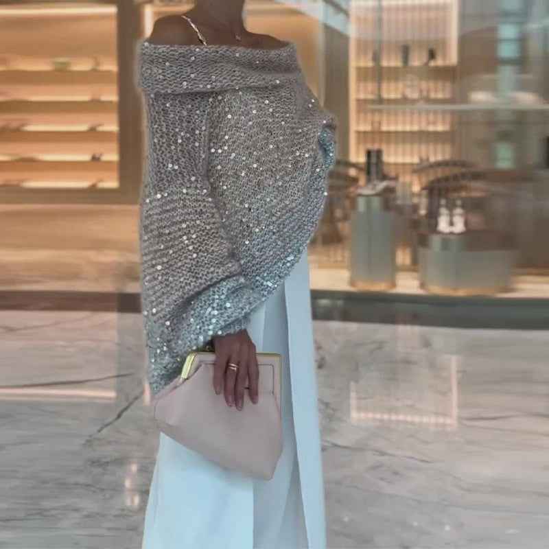 Nova® | Pull Zippé Tricoté à Sequins