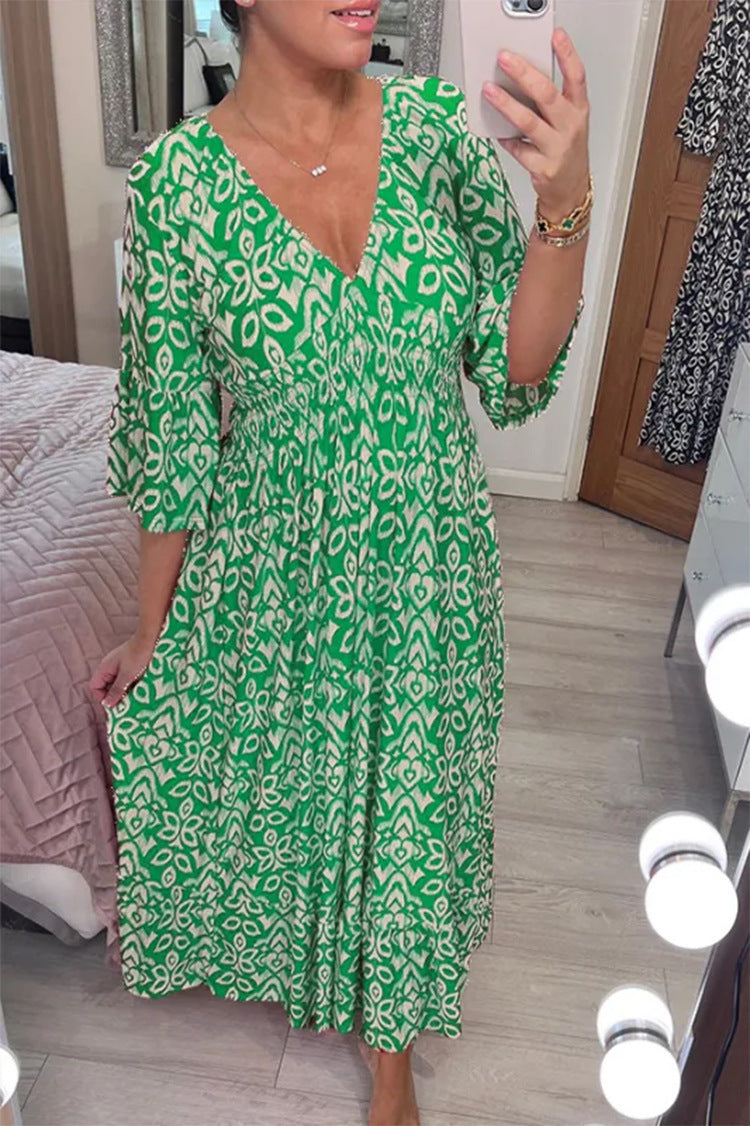 Maërona® | Robe Maxi Chic à Motifs Élégants