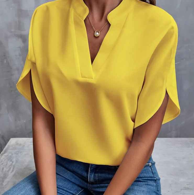 Élysane® | Haut Chiffon V Col Raffiné d’Été