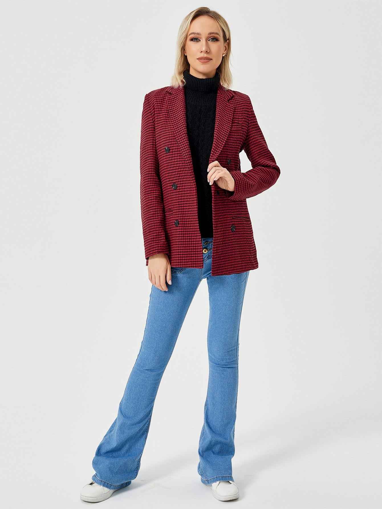 Womens Casual Blazer Jacket Long Sleeve Work 0ffice Blazer Lapel Jacket