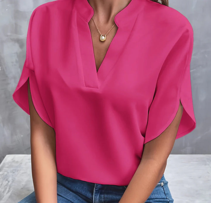 Élysane® | Haut Chiffon V Col Raffiné d’Été