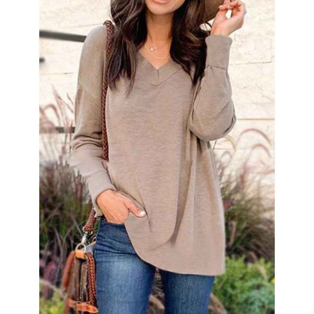 V-neck loose blouse