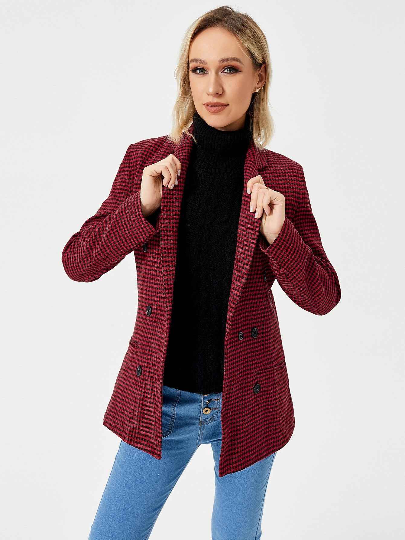 Womens Casual Blazer Jacket Long Sleeve Work 0ffice Blazer Lapel Jacket