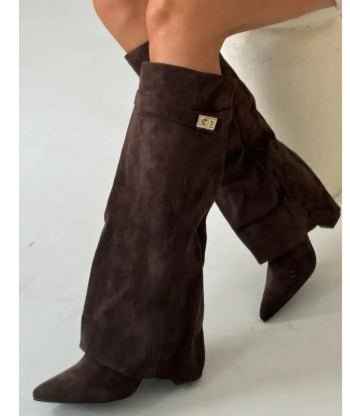 Bottes mi-mollet femme – style cavalier avec boucle