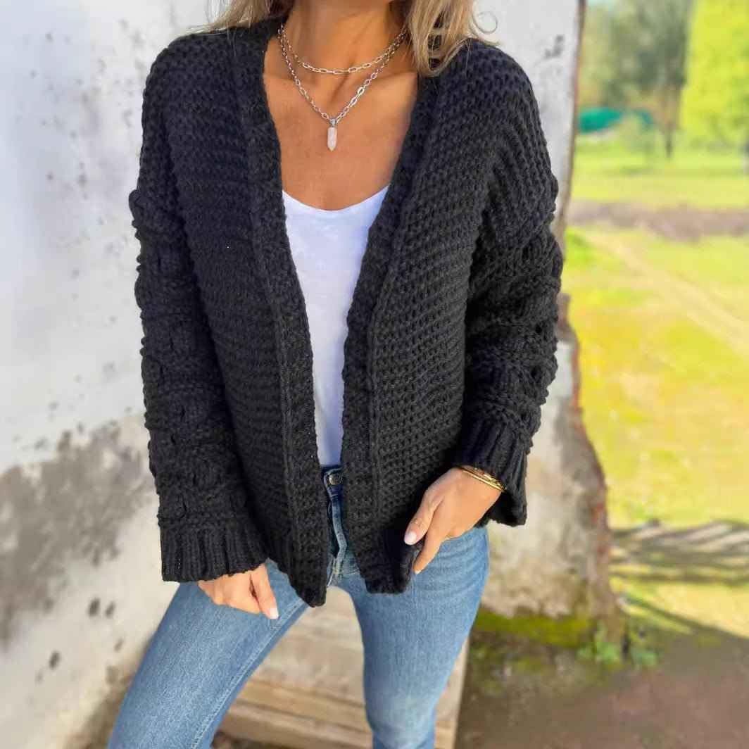 Cardigan d’hiver uni et élégant pour femme