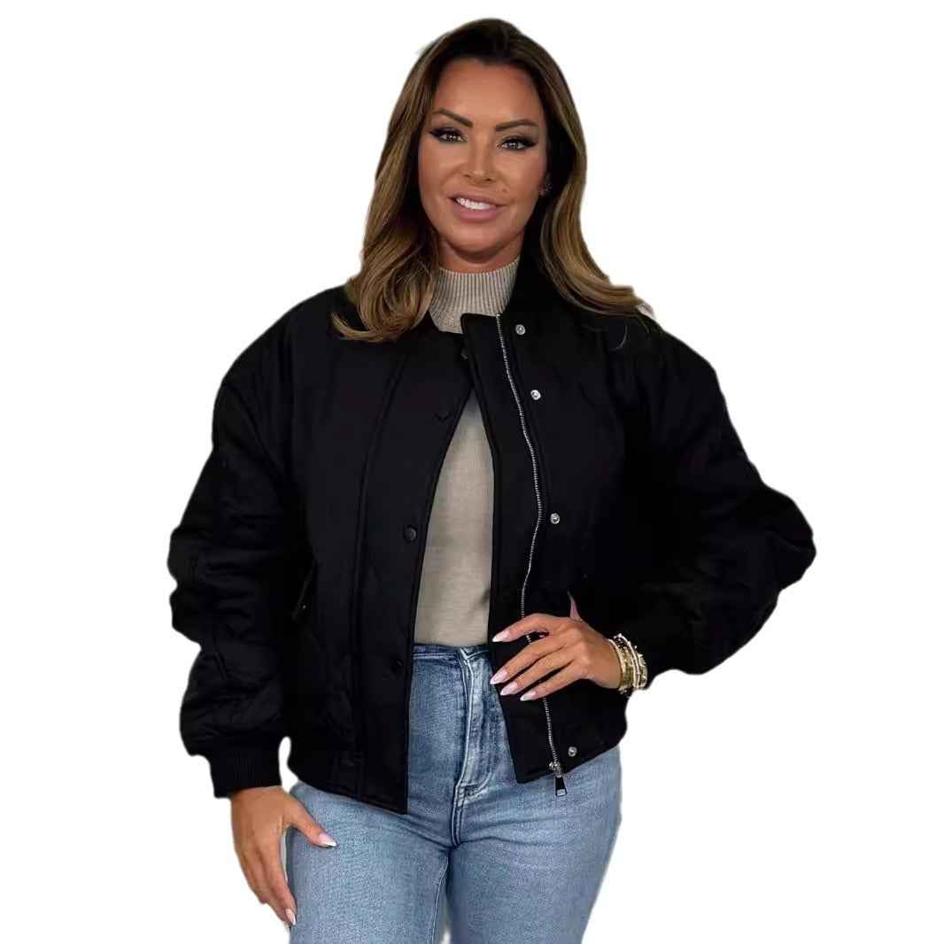 Veste aviateur femme zippée et matelassée en coton