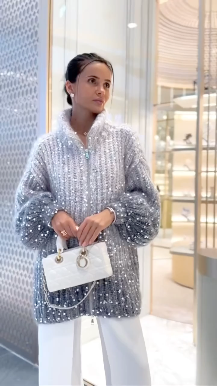 Nova® | Pull Zippé Tricoté à Sequins
