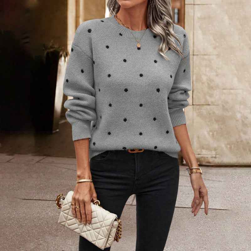 Celestia® | Pull Jacquard à Pois Élégant