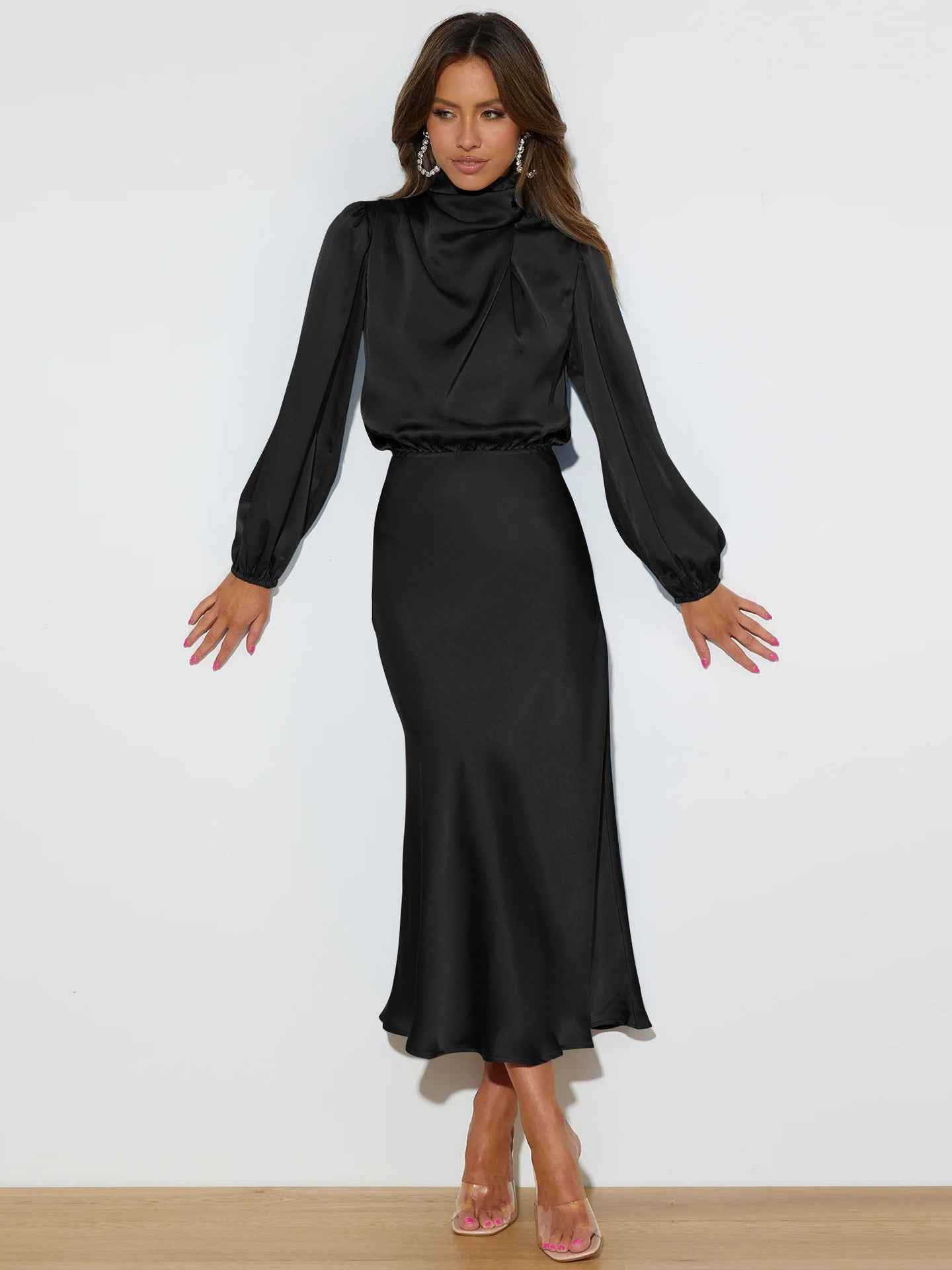 Zinnia® | Robe Halter en Satin Prestige