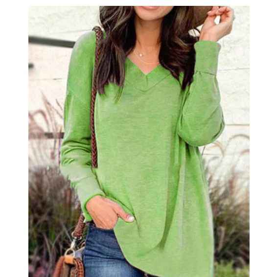 V-neck loose blouse