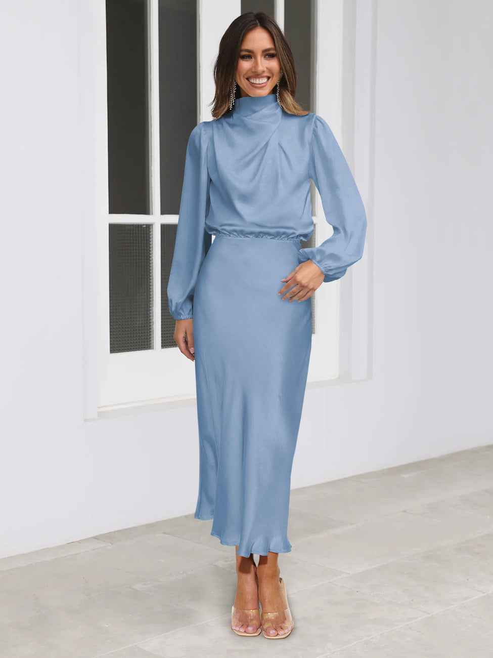 Zinnia® | Robe Halter en Satin Prestige