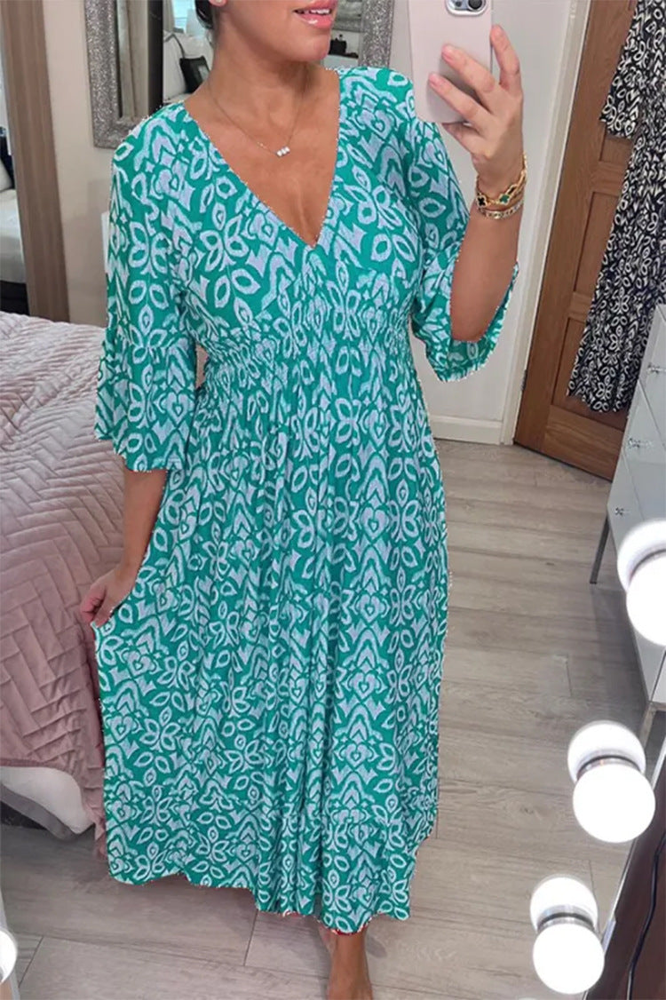 Maërona® | Robe Maxi Chic à Motifs Élégants