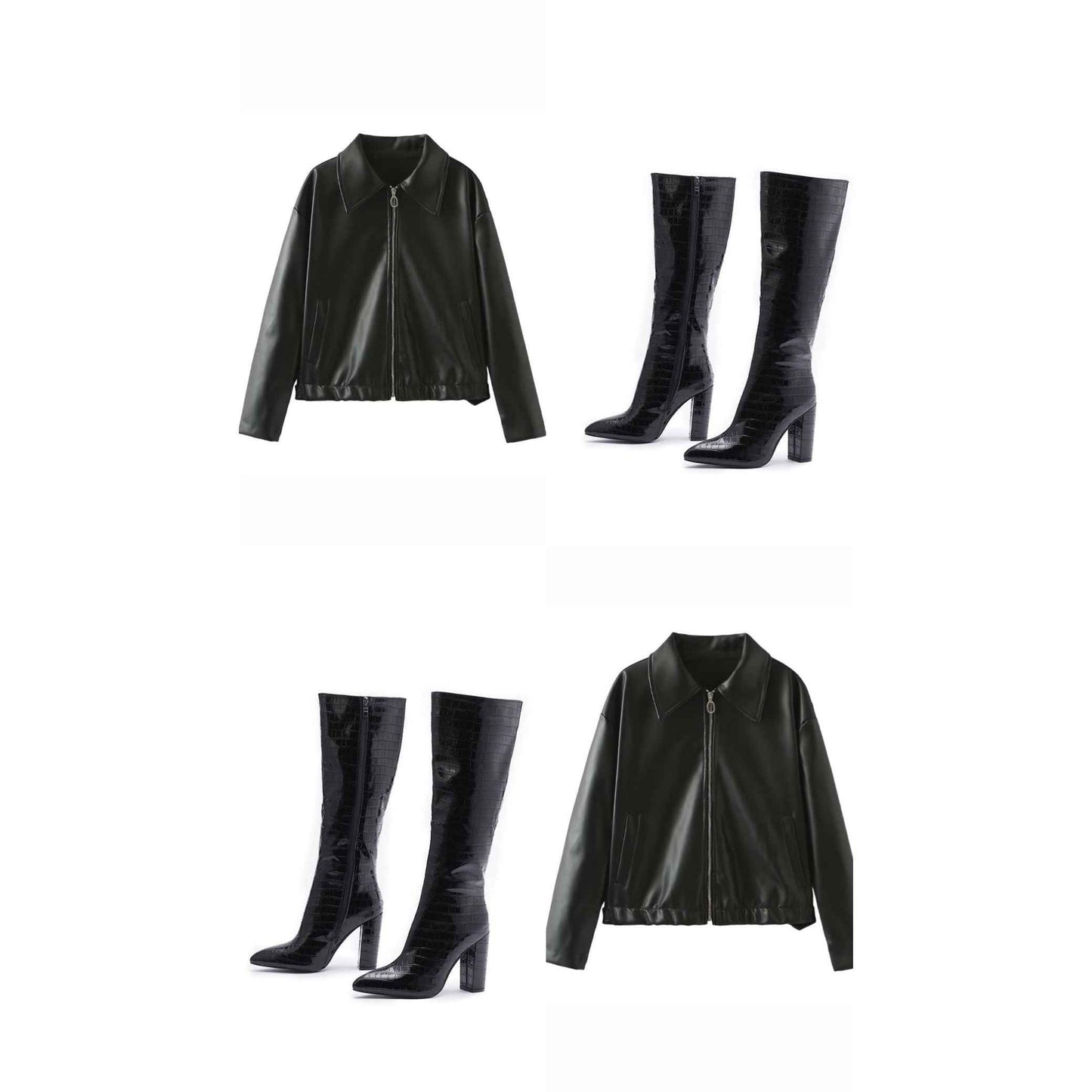 Ensemble Tenue d’Hiver – Veste Julien & Bottes Longues Noires