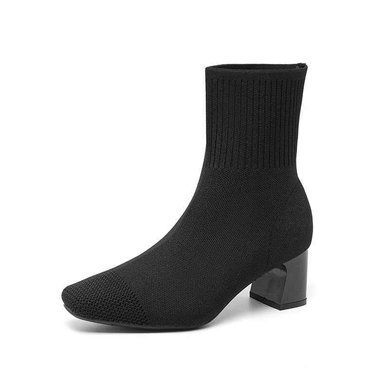 Vellora® | Bottes Élégantes Tricotées à Talons Épais