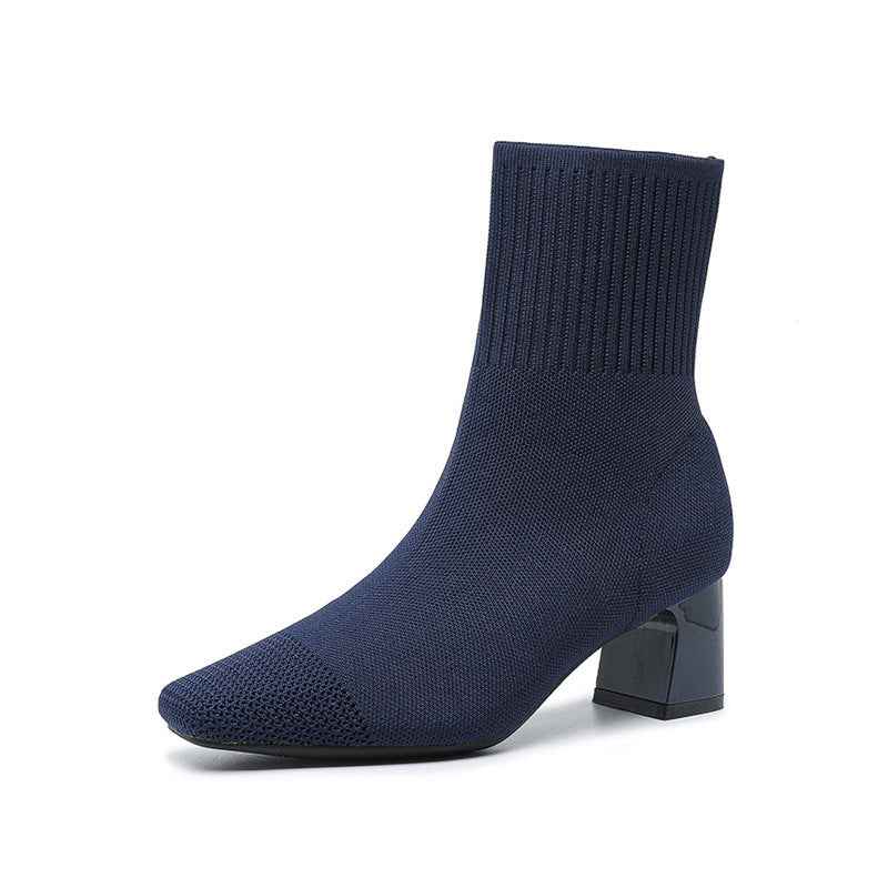 Vellora® | Bottes Élégantes Tricotées à Talons Épais
