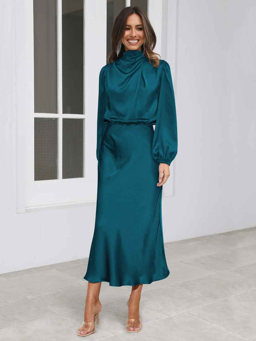 Zinnia® | Robe Halter en Satin Prestige