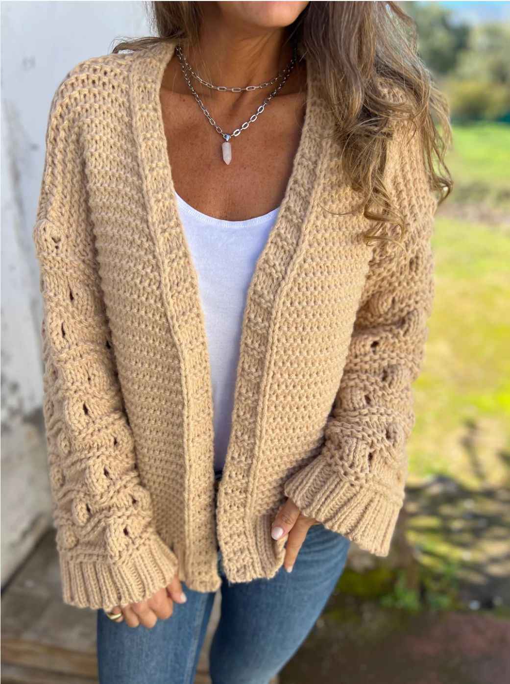 Cardigan d’hiver uni et élégant pour femme