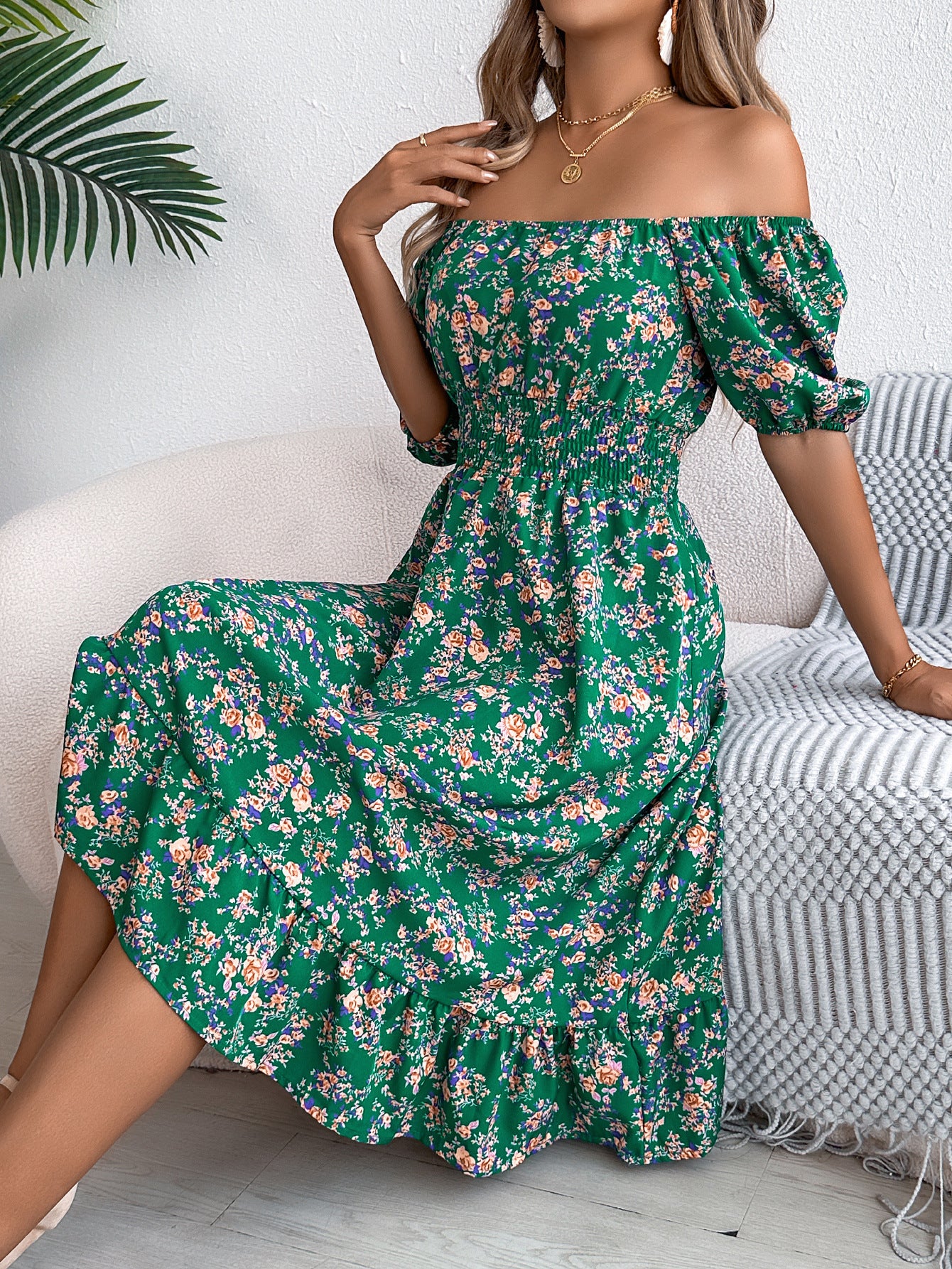 Ismara® | Robe Florale Col Carré Élégance d’Été