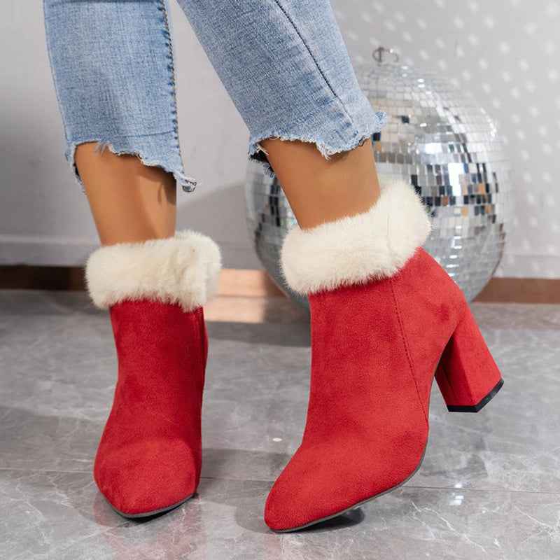 Liora® | Bottines à Carreaux en Suédine