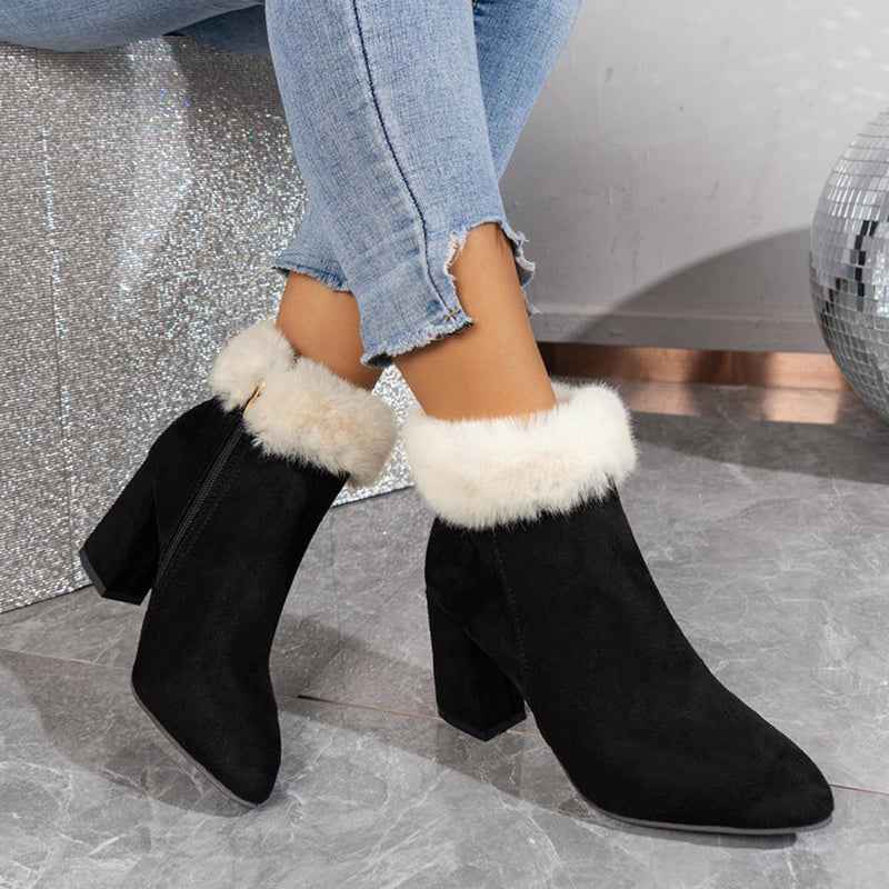 Liora® | Bottines à Carreaux en Suédine