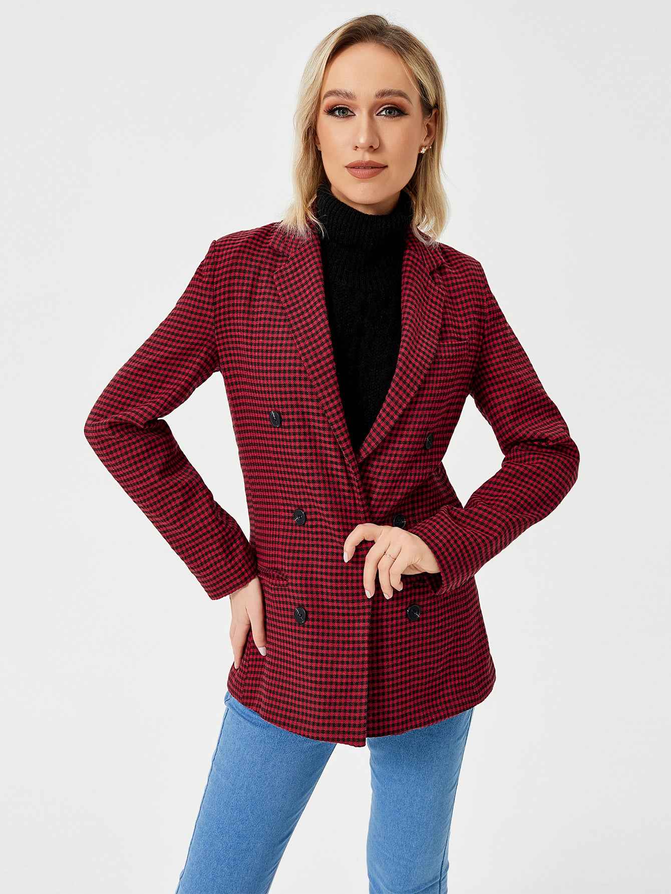 Womens Casual Blazer Jacket Long Sleeve Work 0ffice Blazer Lapel Jacket