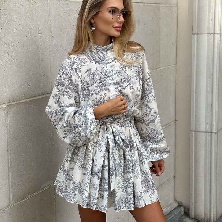 Callidora® | Robe Courte à Col Montant Imprimée
