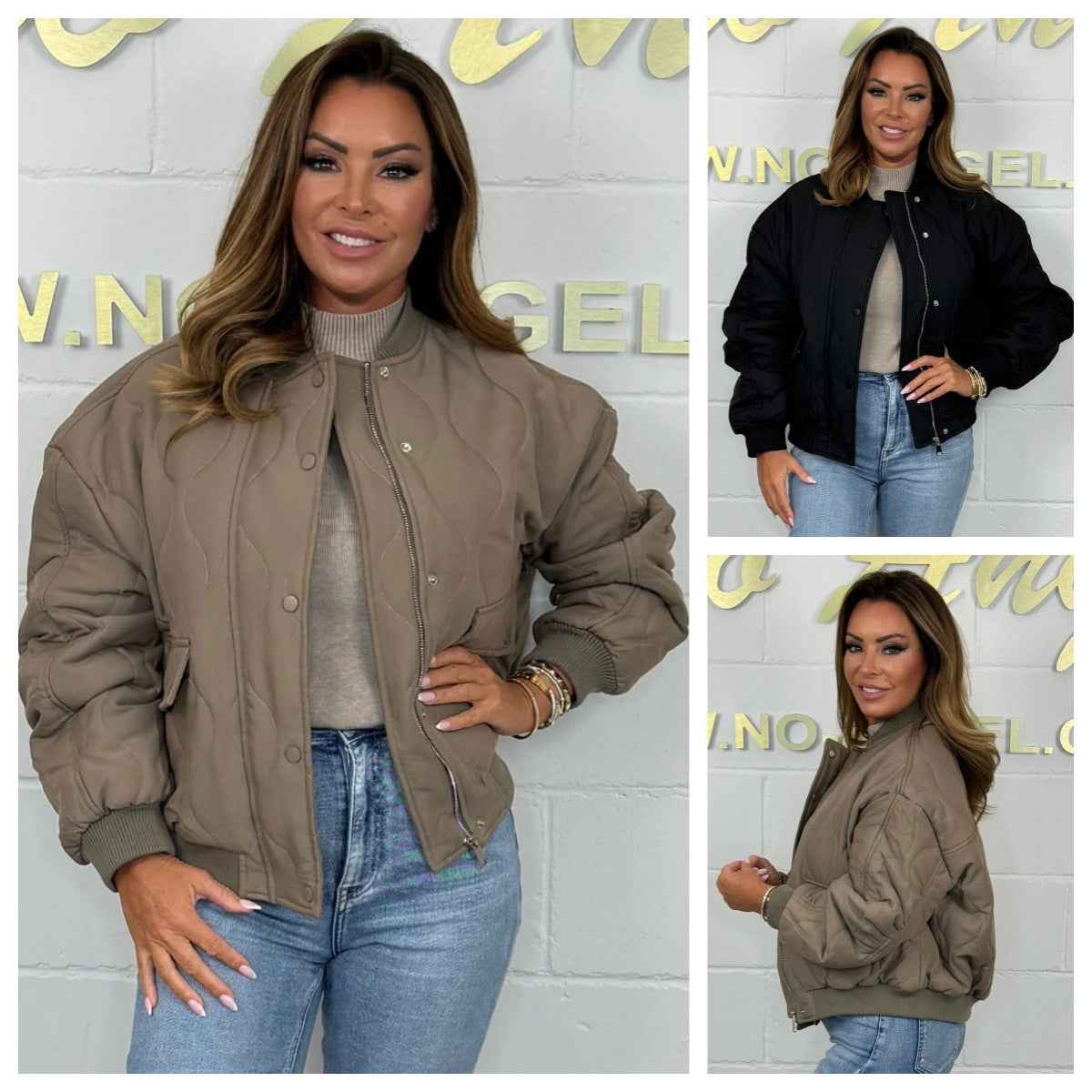 Veste aviateur femme zippée et matelassée en coton