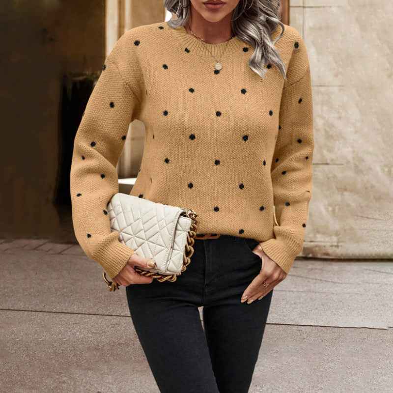 Celestia® | Pull Jacquard à Pois Élégant