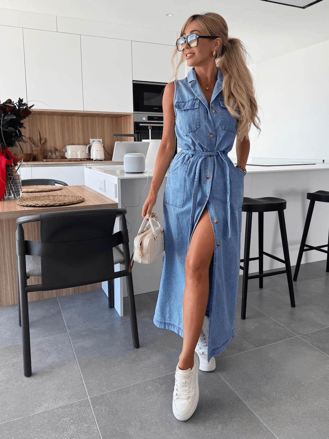 Selvaggia® | Robe Chemise Denim Élégance Urbaine