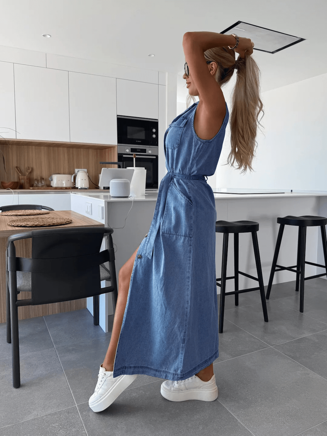 Selvaggia® | Robe Chemise Denim Élégance Urbaine