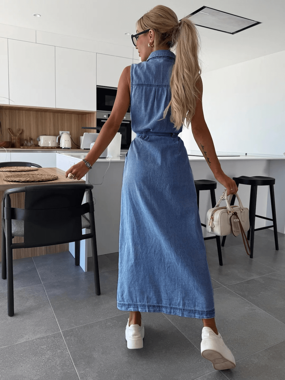 Selvaggia® | Robe Chemise Denim Élégance Urbaine
