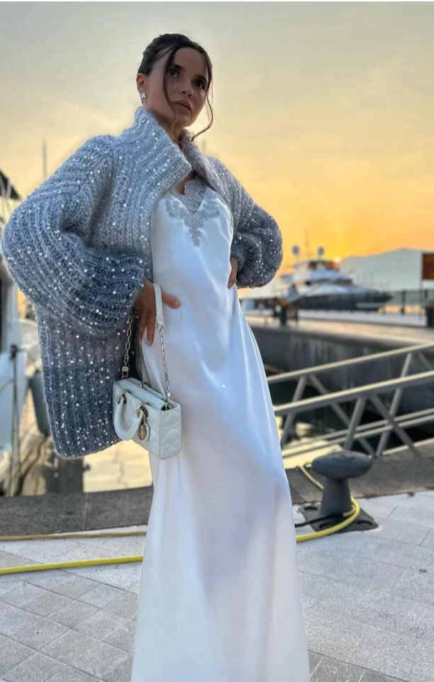 Nova® | Pull Zippé Tricoté à Sequins