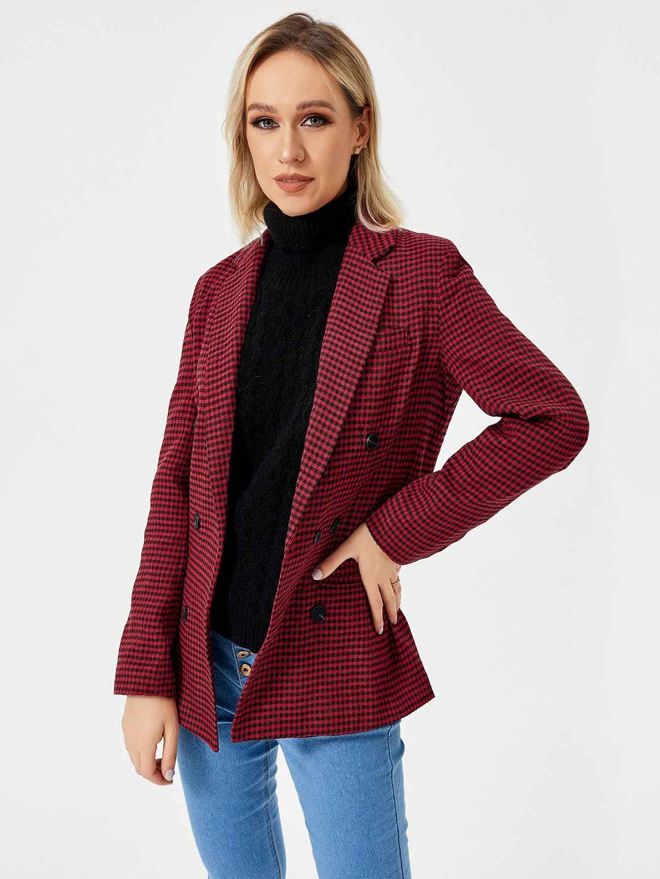 Womens Casual Blazer Jacket Long Sleeve Work 0ffice Blazer Lapel Jacket