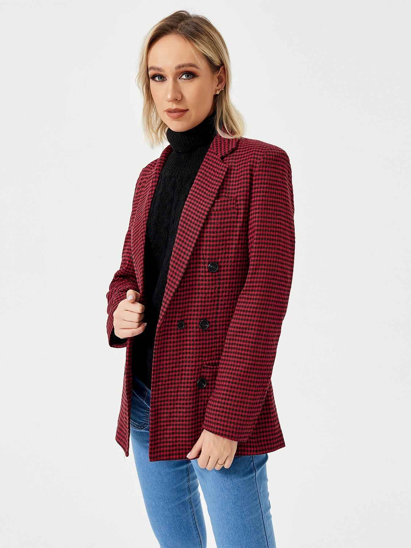 Womens Casual Blazer Jacket Long Sleeve Work 0ffice Blazer Lapel Jacket