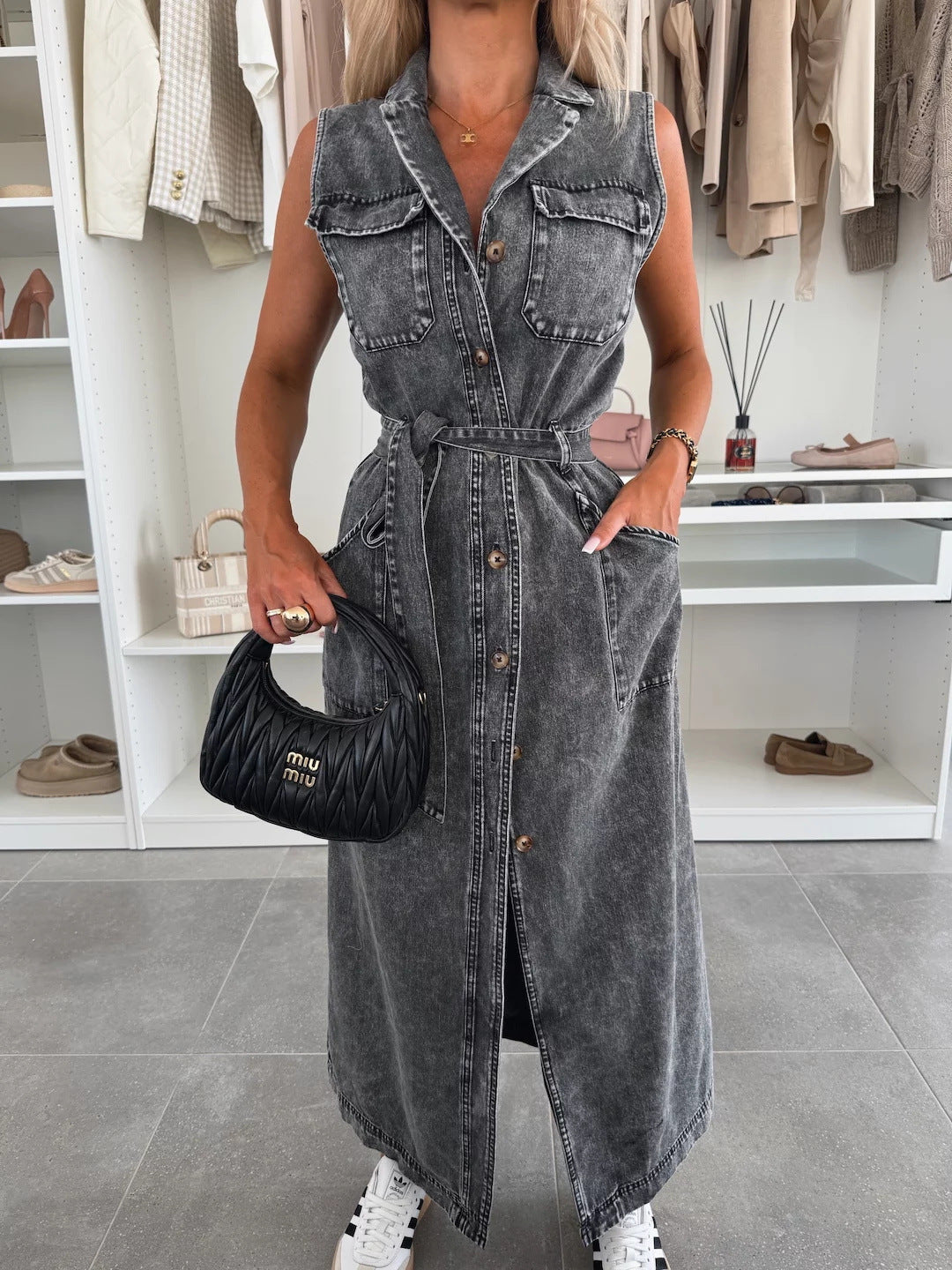 Selvaggia® | Robe Chemise Denim Élégance Urbaine