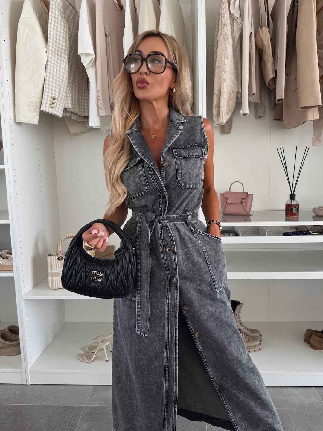 Selvaggia® | Robe Chemise Denim Élégance Urbaine