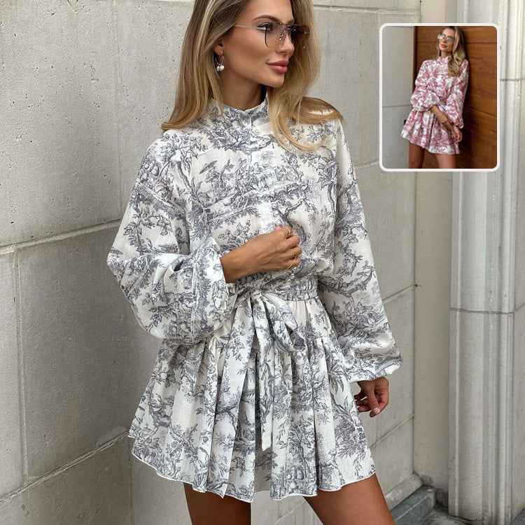 Callidora® | Robe Courte à Col Montant Imprimée