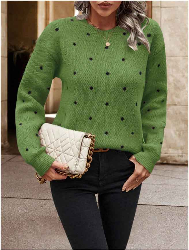 Celestia® | Pull Jacquard à Pois Élégant