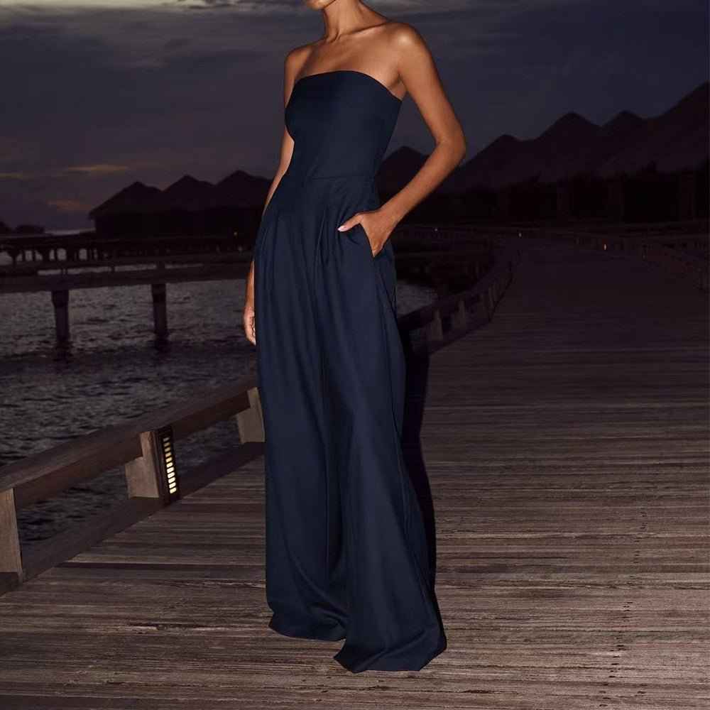 Celvarya® | Combinaison Bustier Évasée Élégance Nocturne